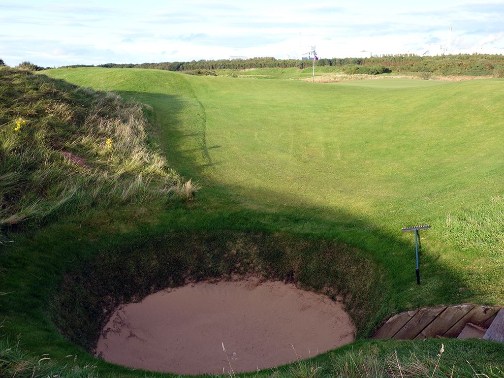 The one bunker you do not want to find yourself in at Dundonald behind the 11th green